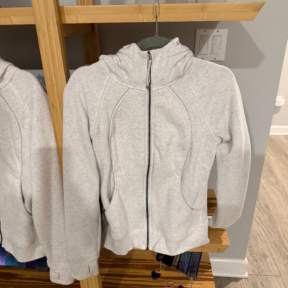 Lululemon PLUSH Scuba Hoodie- Heathered White Size 6